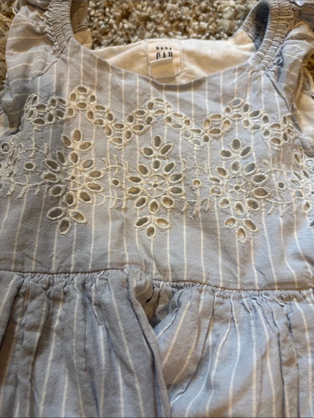 GAP White Eyelet Stripe Sundress for Girls